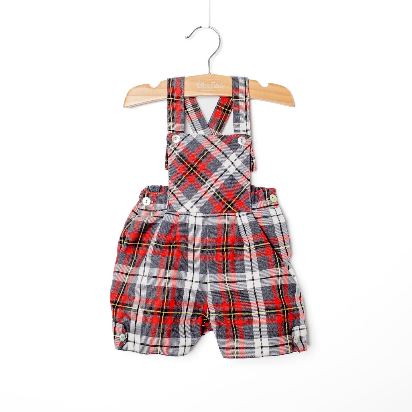Calção bébé peitilho quadrados