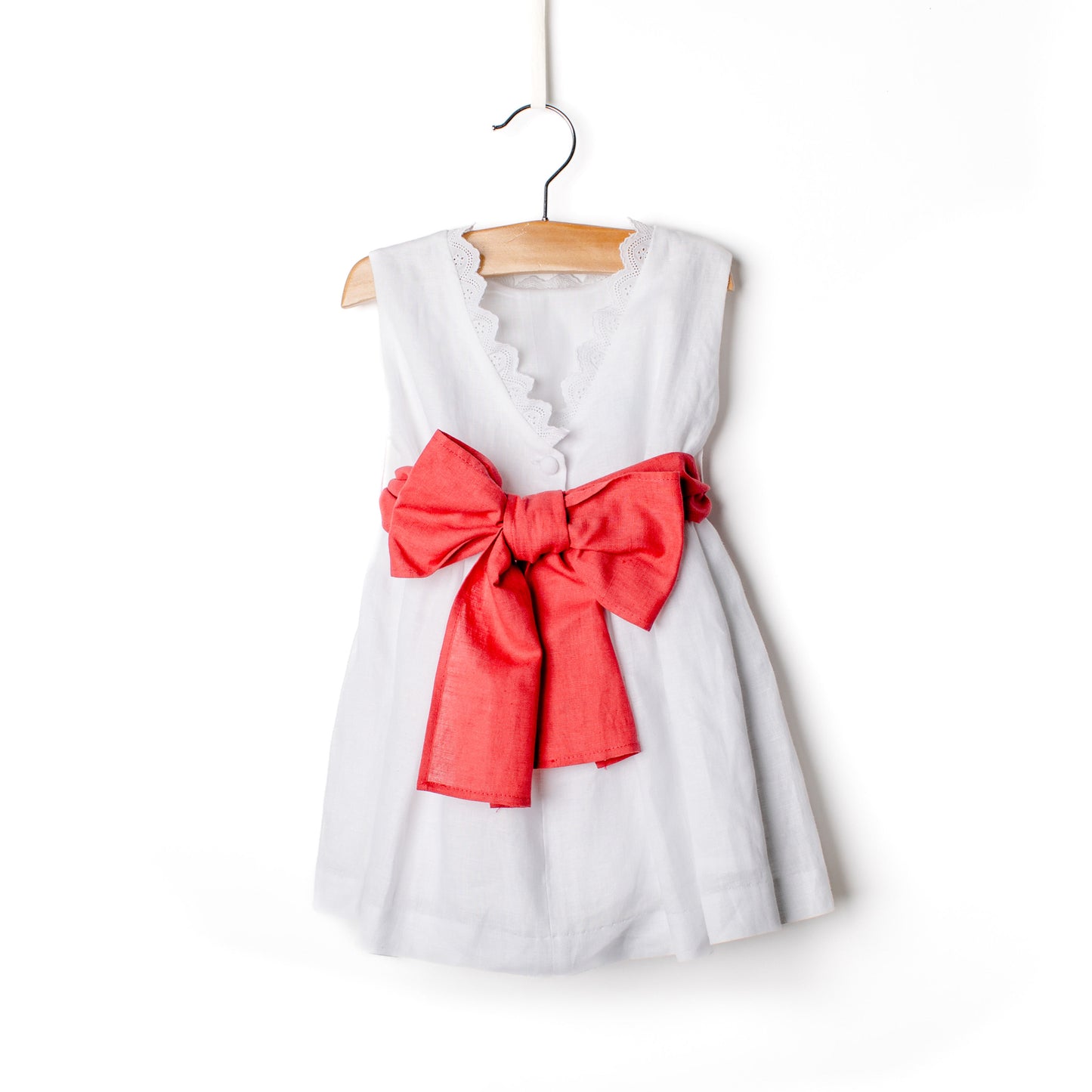 Vestido linho branco bordado inglês