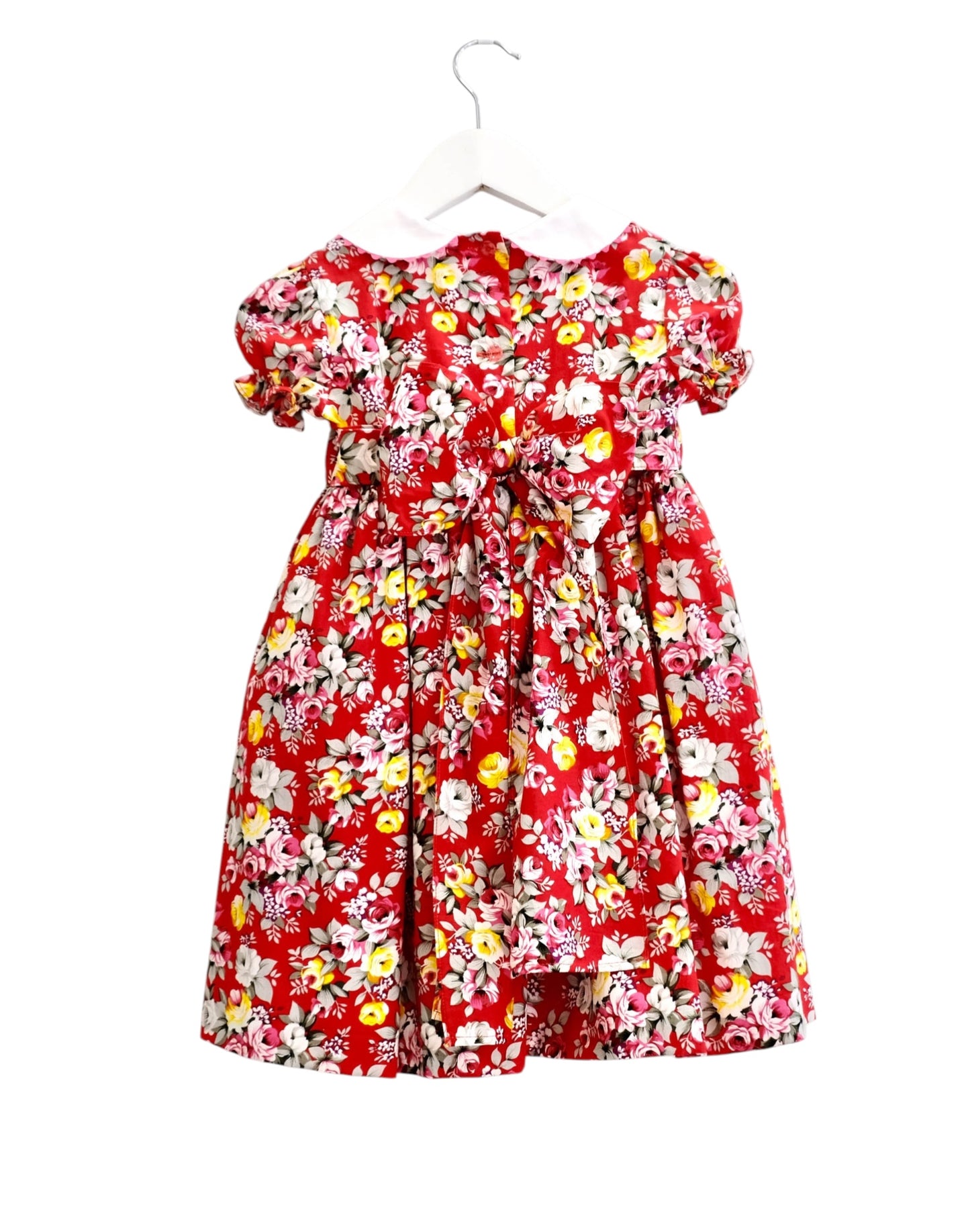 Vestido gola flores