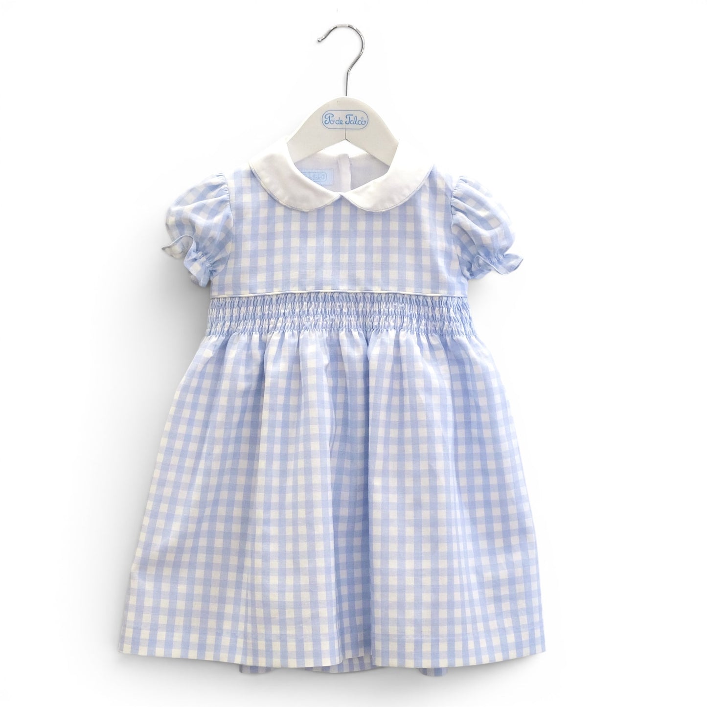 Vestido linho smokes quadradinho