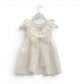 Vestido linho pérola folho renda