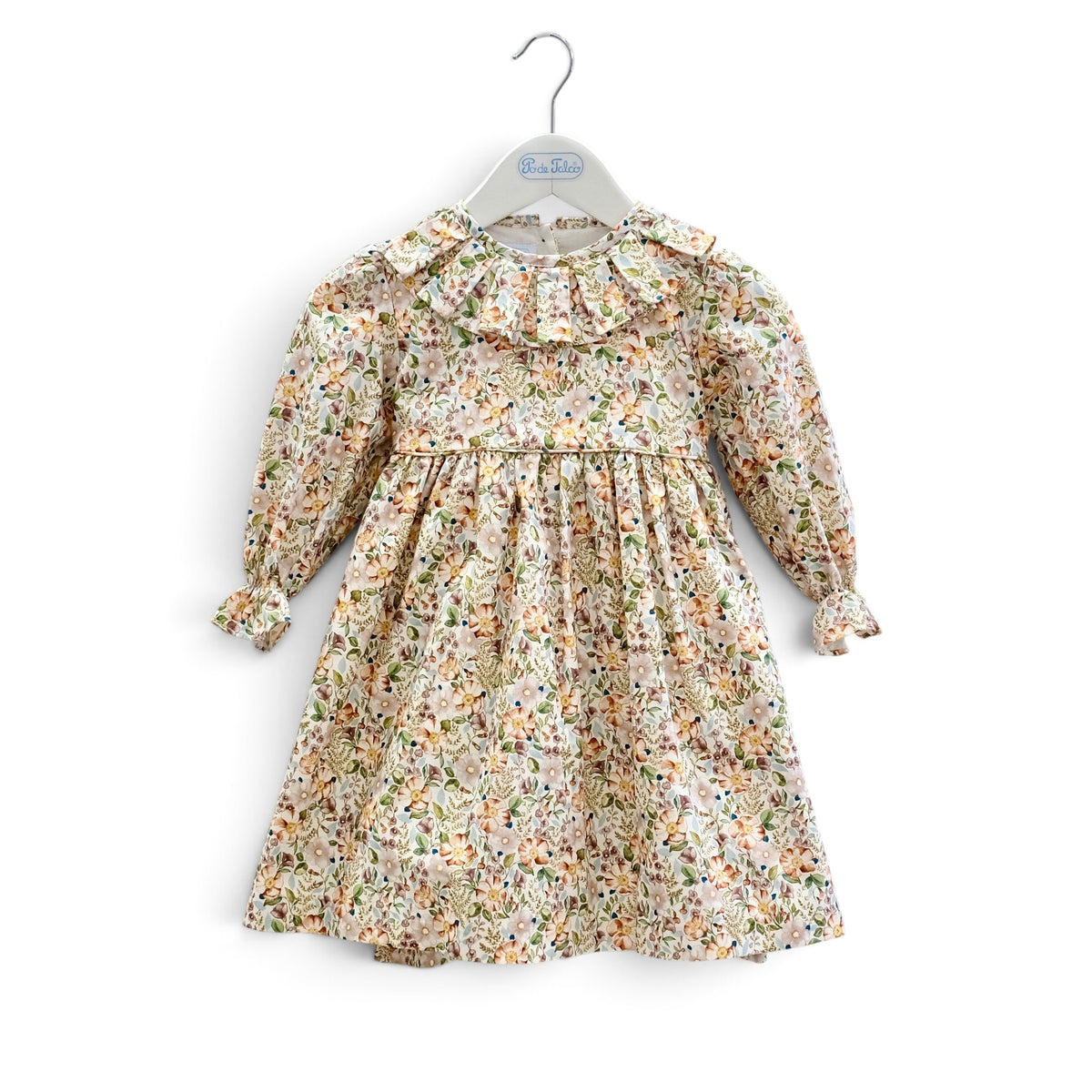 Vestido gola flor