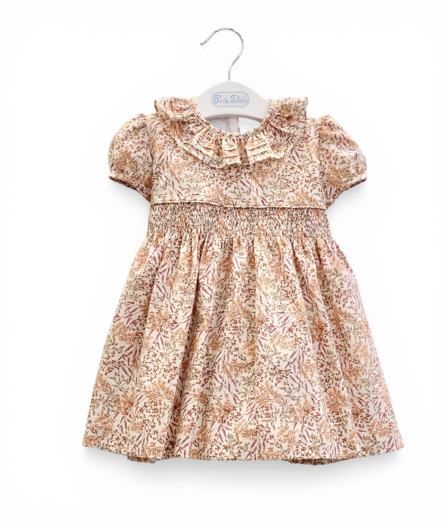 Vestido linho smokes florzinha