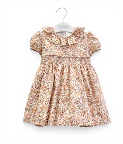 Vestido linho smokes florzinha