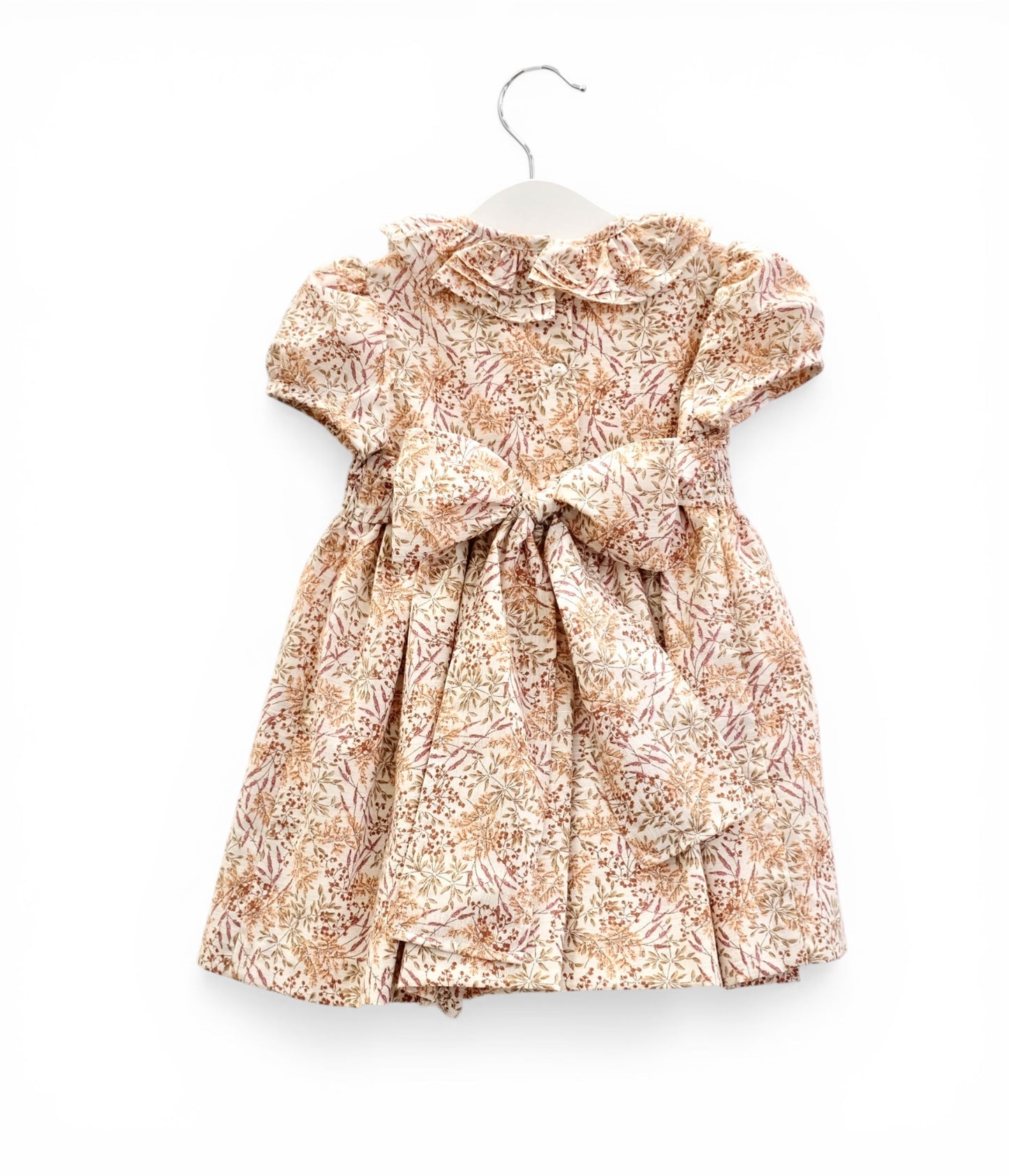 Vestido linho smokes florzinha