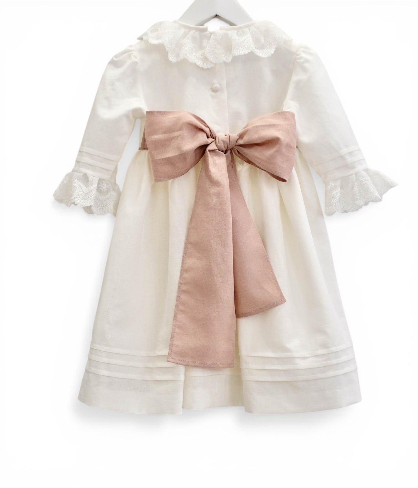 Vestido pregas renda vivo