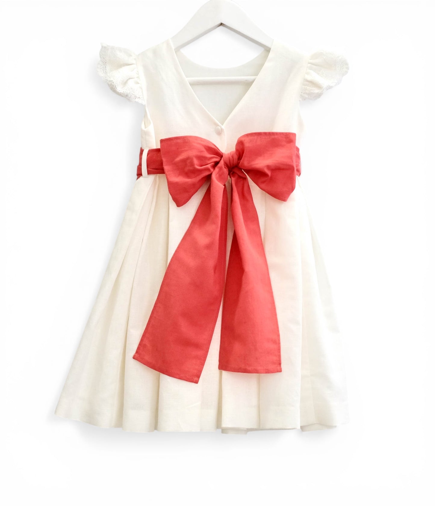Vestido linho renda