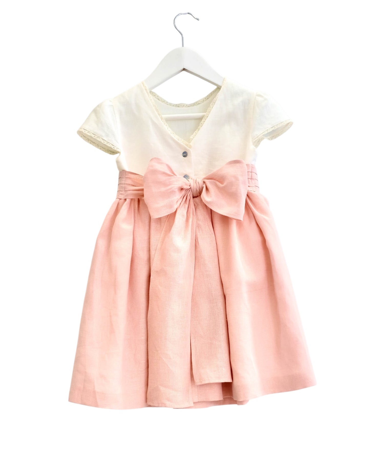 Vestido linho renda