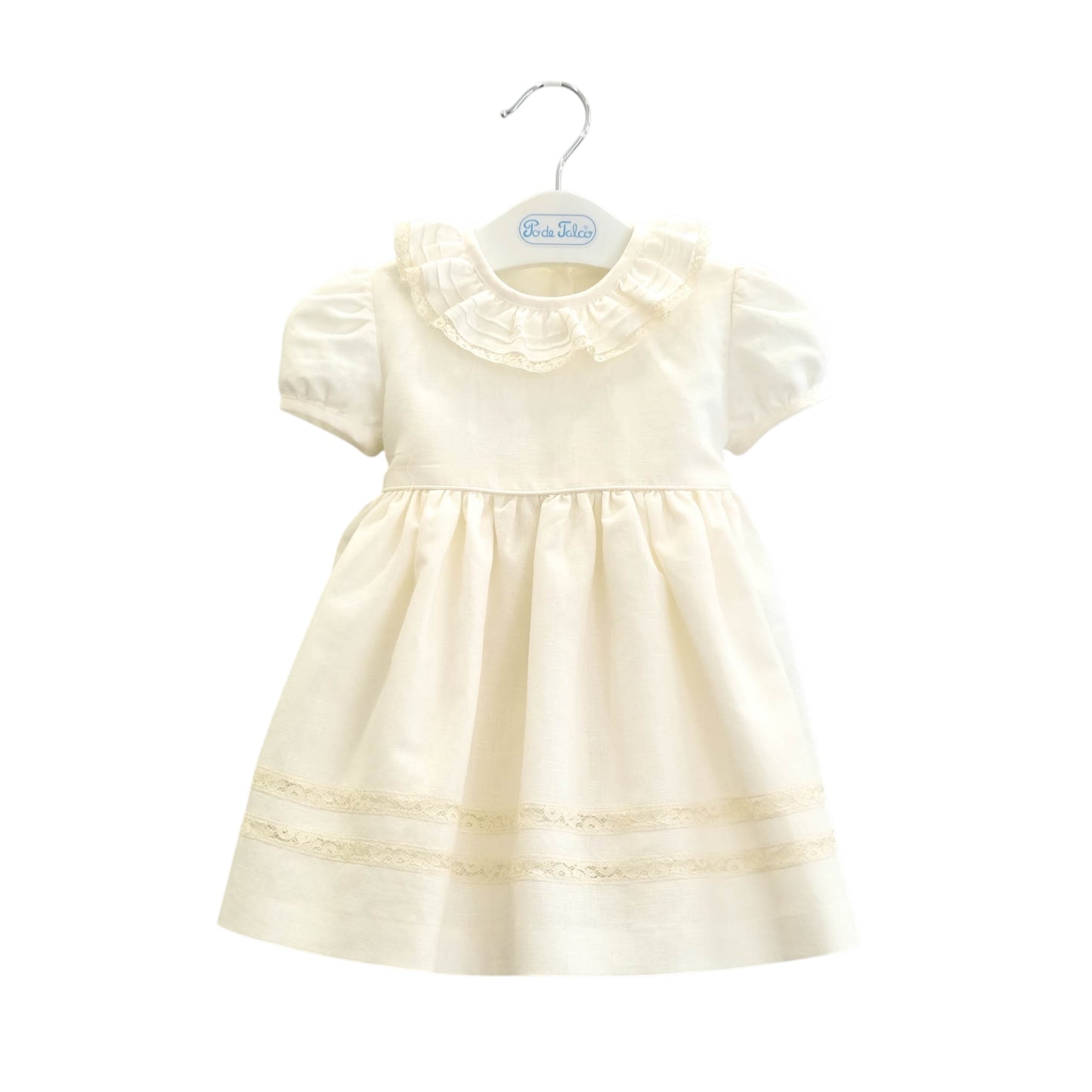Vestido linho renda ajour