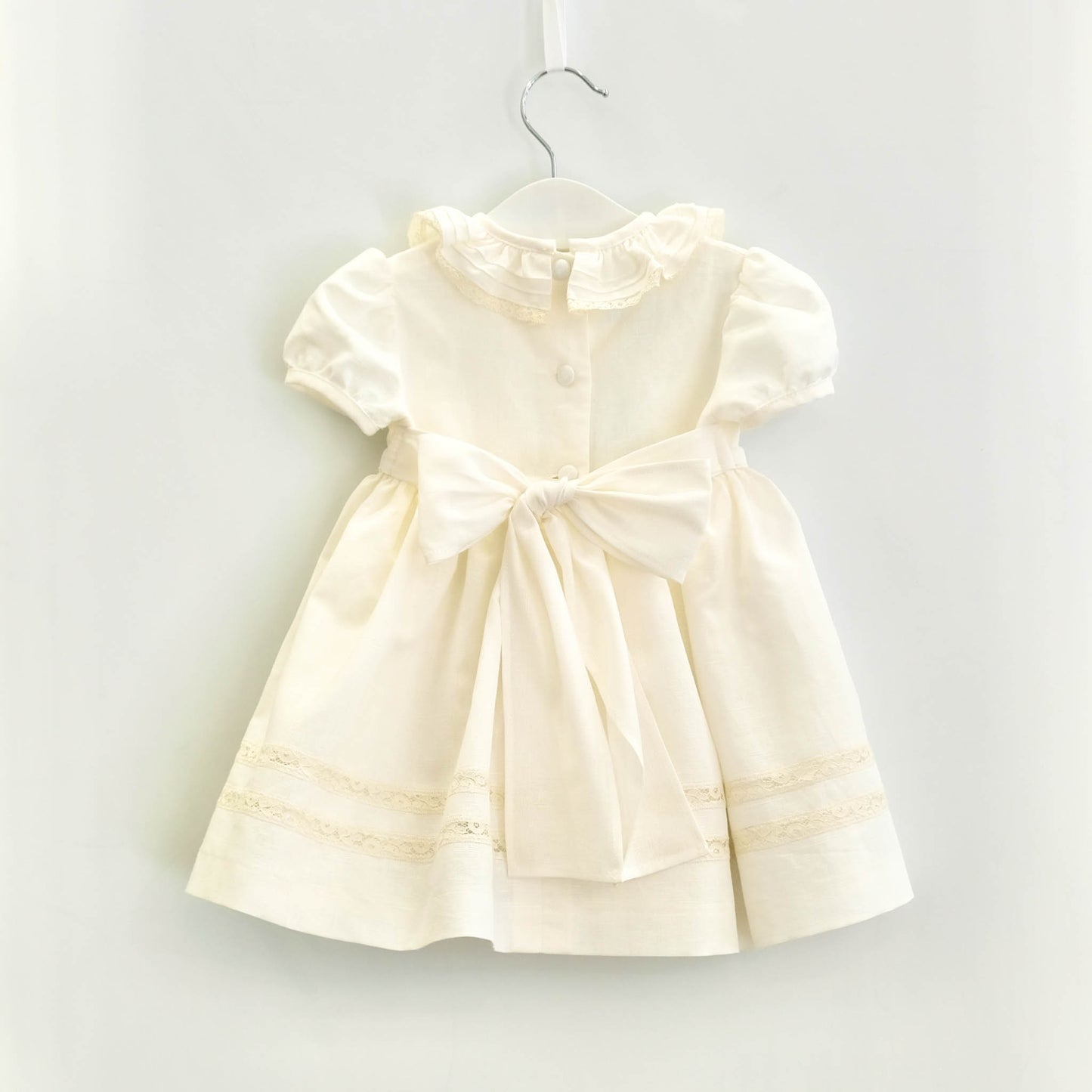 Vestido linho renda ajour