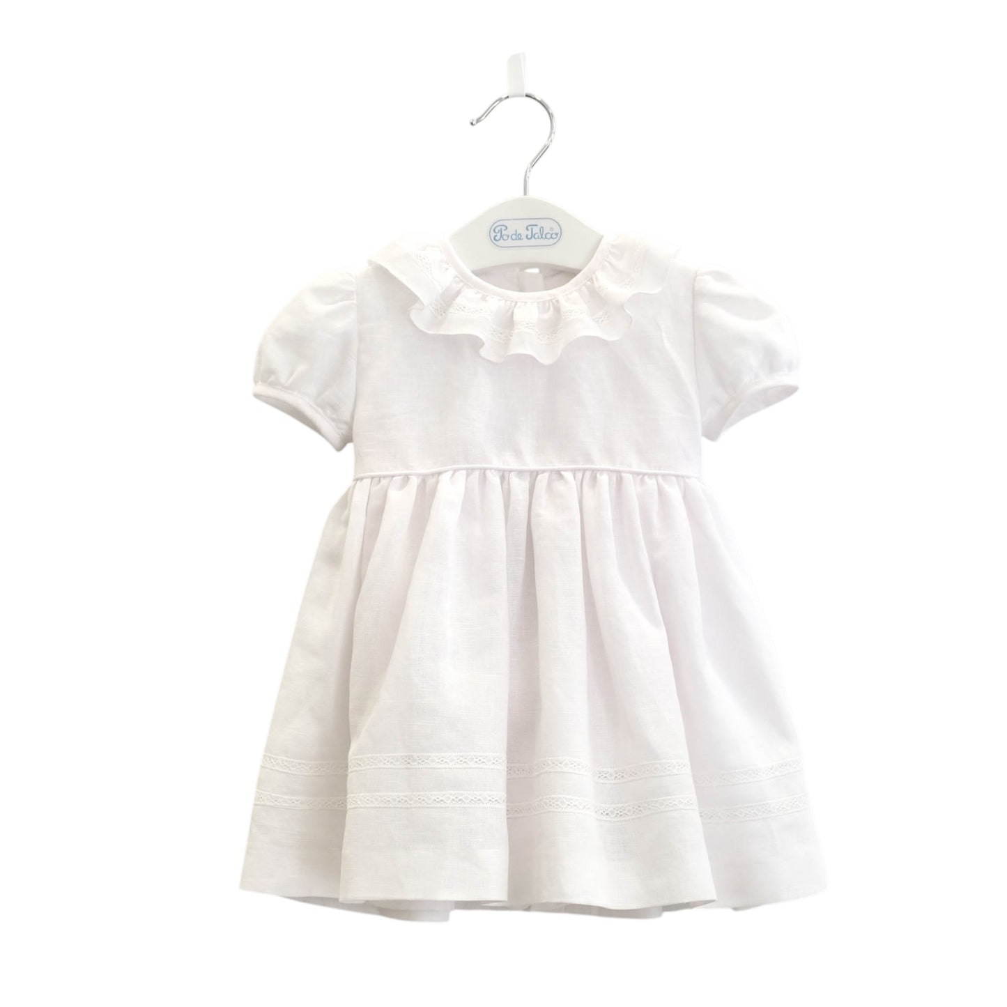 Vestido linho renda ajour