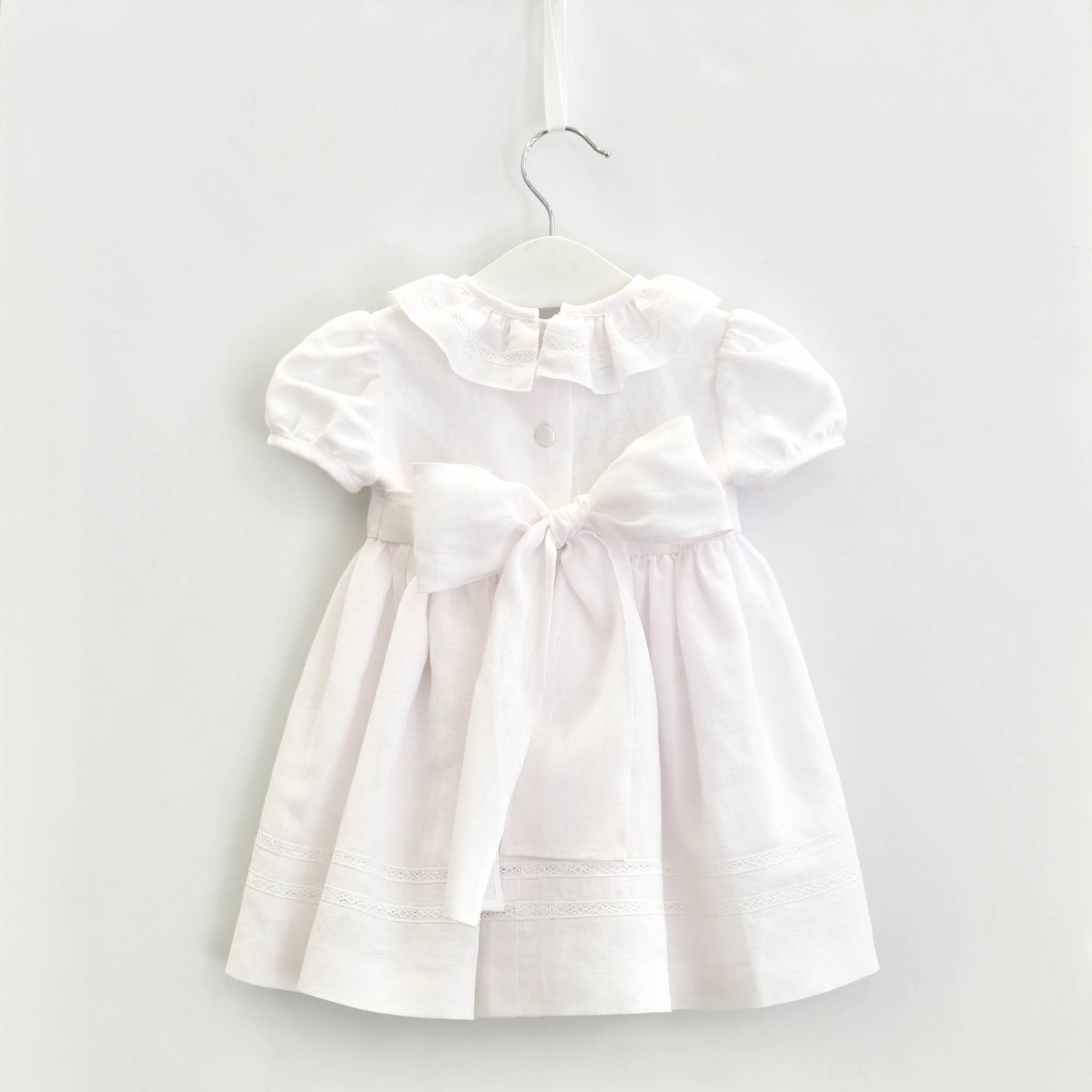 Vestido linho renda ajour