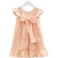 Vestido linho risca folho