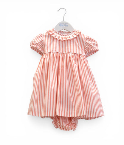 Vestido gola risca